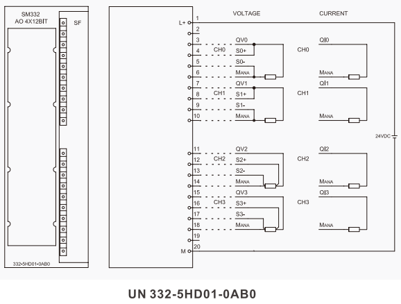 亿维PLC SM 332 4路输出 电压/电流×12位接线图.png